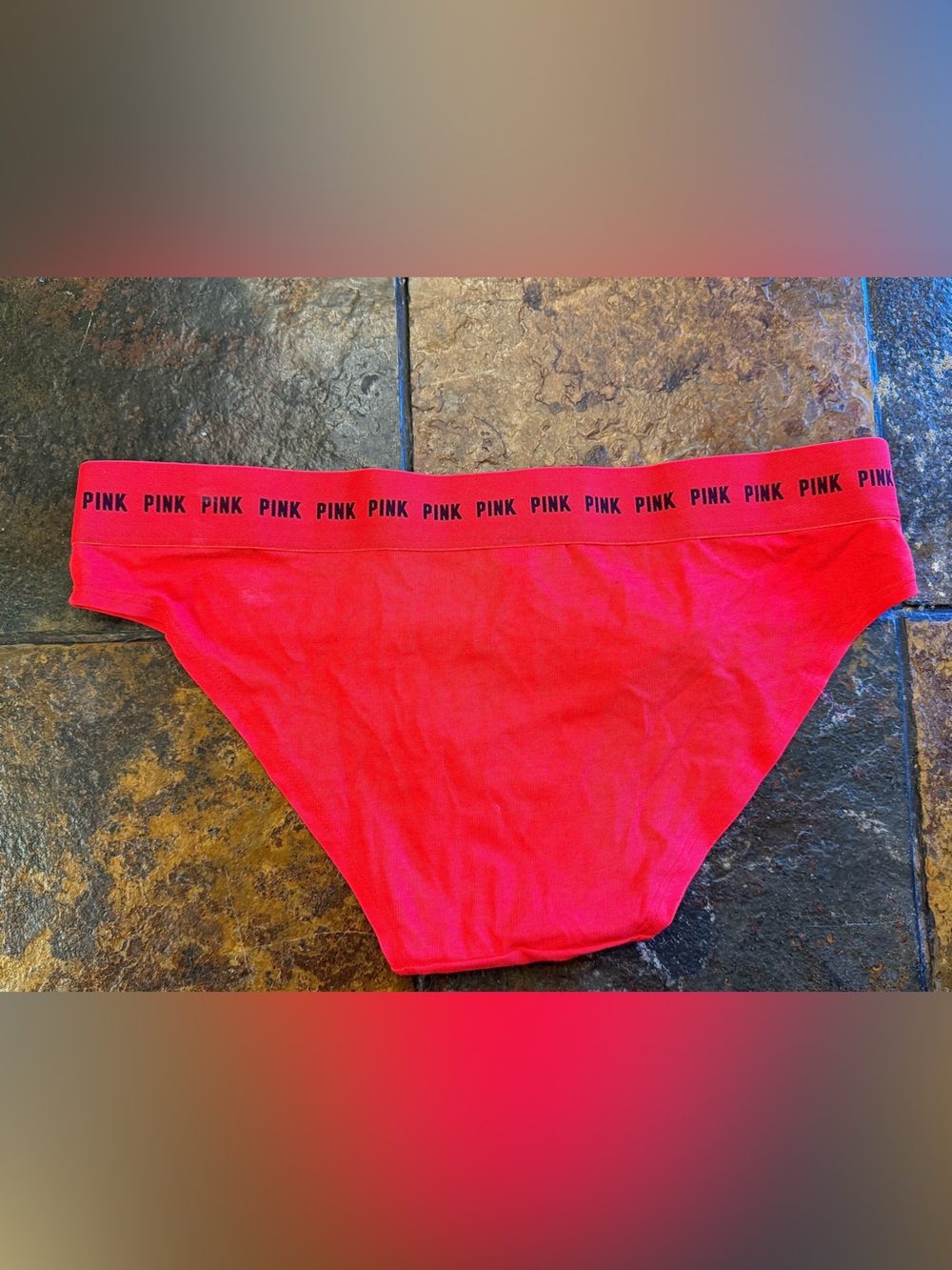 PINK Victoria's Secret Red & Light Blue Cotton Bikini Panty Set - Picture 5 of 16